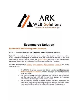 Ecommerce Solution