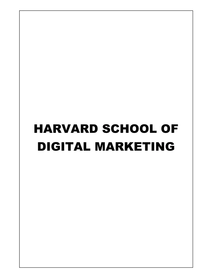 harvard school of digital marketing