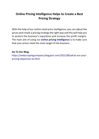 online pricing intelligence helps to create