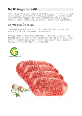 Thịt Bò Wagyu Úc Là Gì