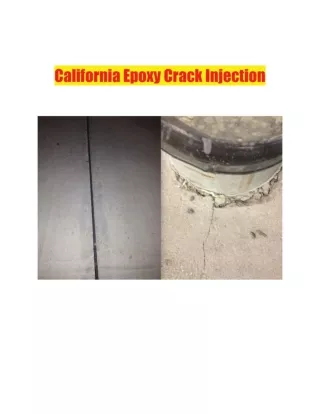 California Epoxy Crack Injection