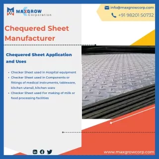 Chequered Sheet | Stainless Steel 409 Chequered Sheet | Max Grow Corporation