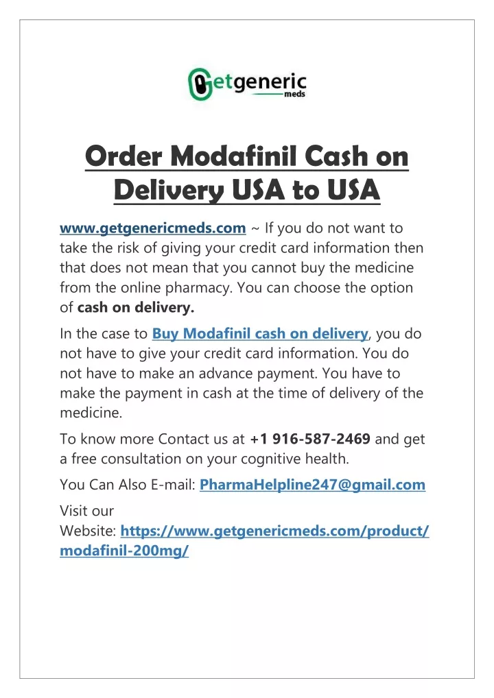 order modafinil cash on delivery usa to usa
