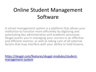 Online Student Management Software