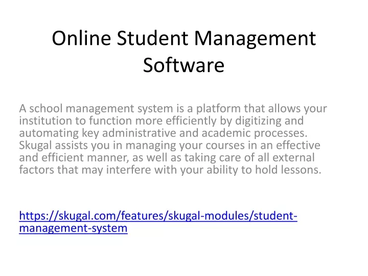 online student management software