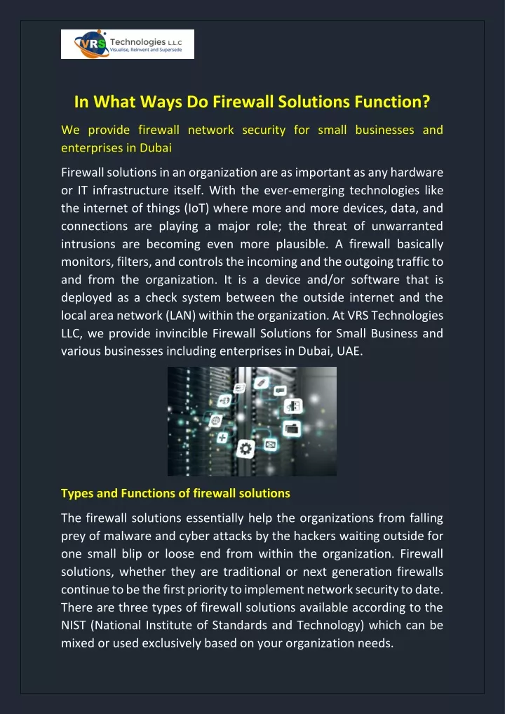 in what ways do firewall solutions function