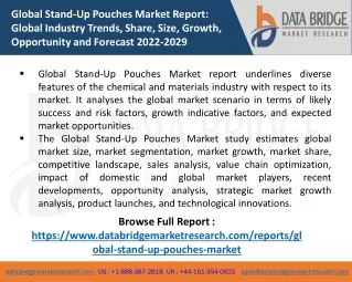global stand up pouches market report global