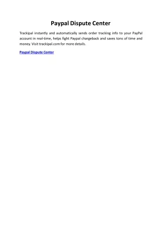 paypal dispute center