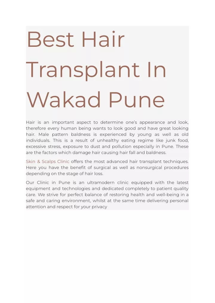 best hair transplant in wakad pune