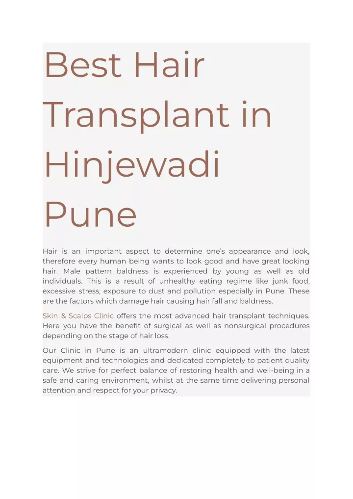 best hair transplant in hinjewadi pune