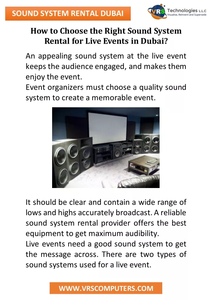 sound system rental dubai