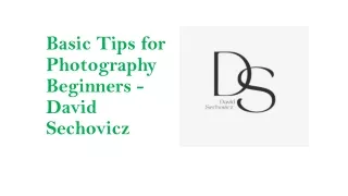 Basic Tips for Photography Beginners - David Sechovicz