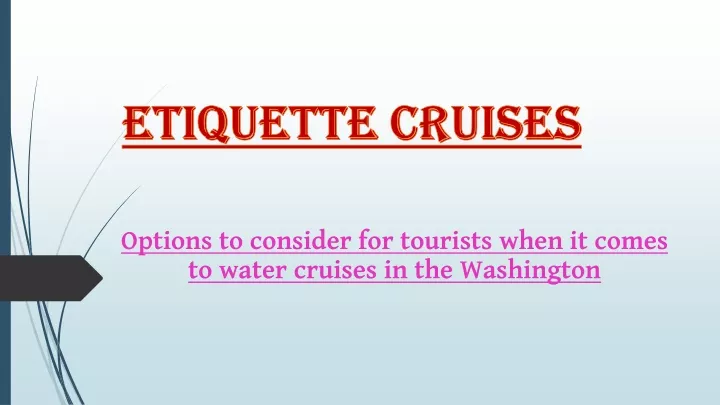 etiquette cruises