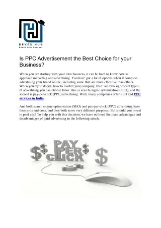 Is PPC Advertisement the Best Choice for your Business