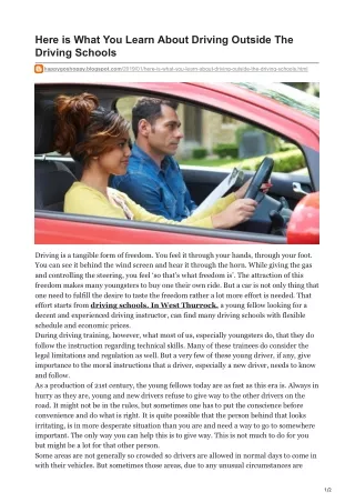 here is what you learn about driving outside