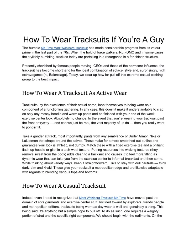 how to wear tracksuits if you re a guy