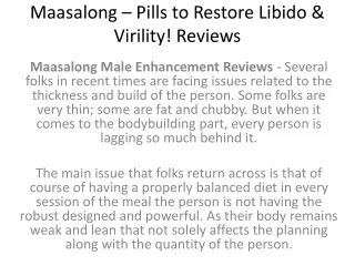 maasalong pills to restore libido virility reviews