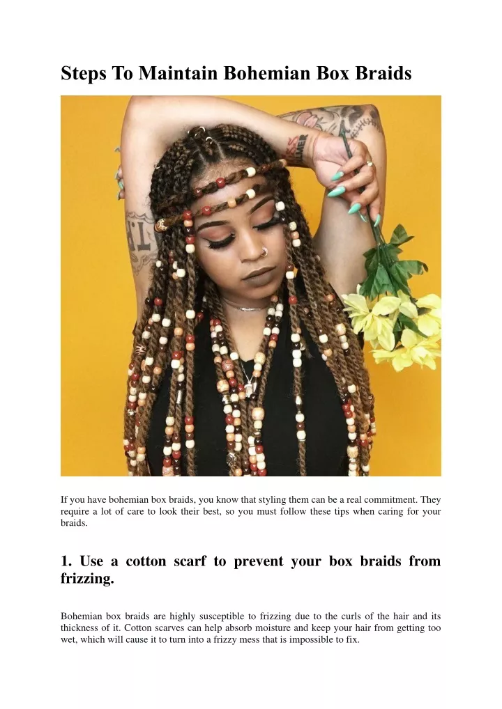 steps to maintain bohemian box braids