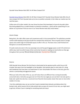 Hyundai Venue Review India 2022 3rd post 8 sept