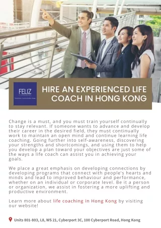 Hire an Experienced Life Coach in Hong Kong