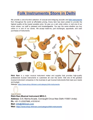 Folk Instruments Store in Delhi