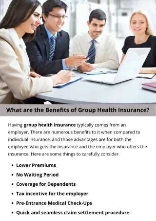 what are the benefits of group health insurance