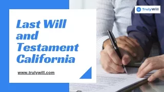 Last Will and Testament California | California Will