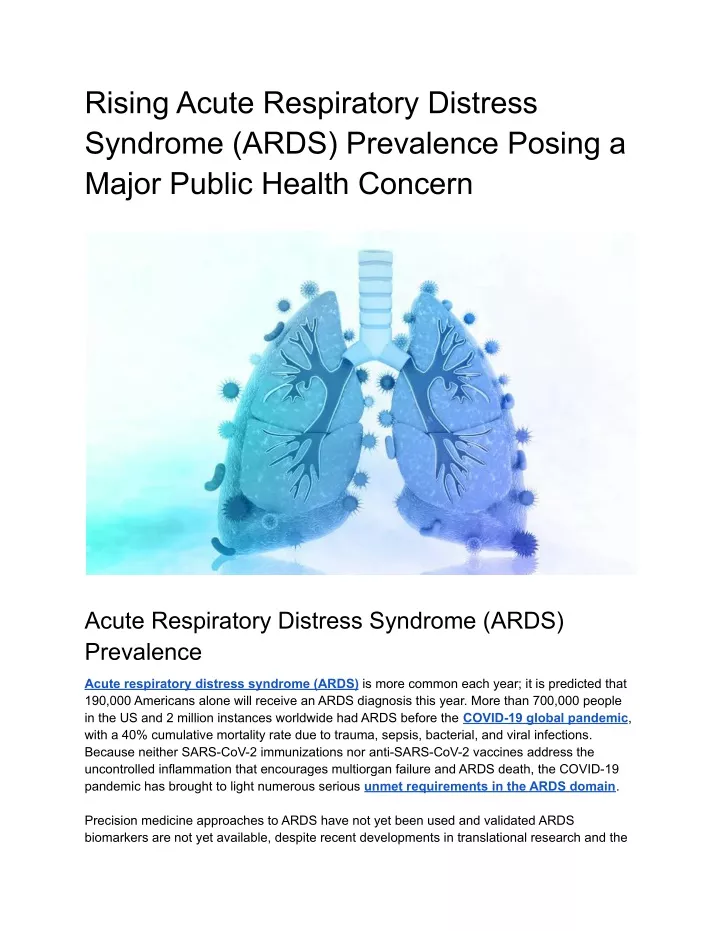 rising acute respiratory distress syndrome ards