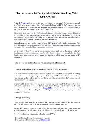 top mistakes to be avoided while working with