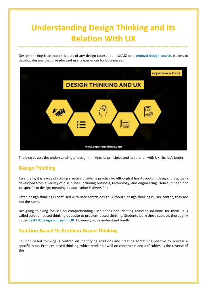 understanding design thinking and its relation