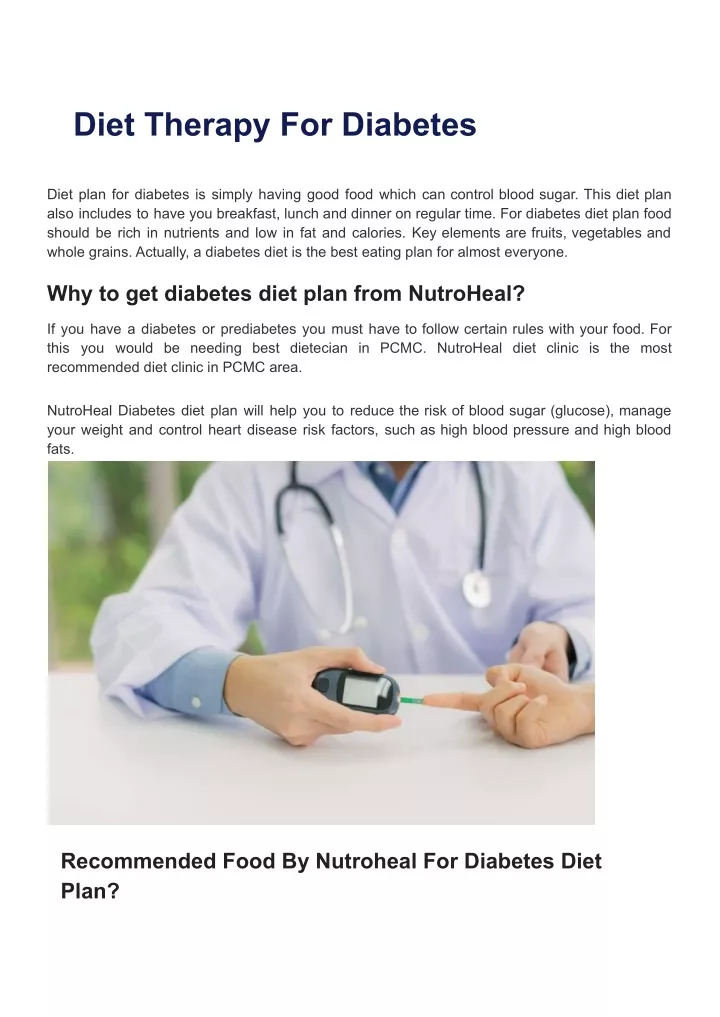 diet therapy for diabetes