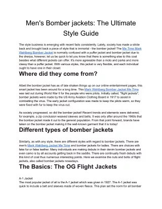 Mens Bomber jacketsThe Ultimate Style Guide