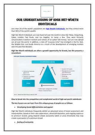 Our Understanding of High Net-Worth Individuals