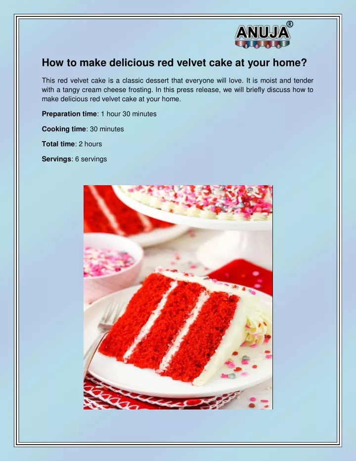 how to make delicious red velvet cake at your home