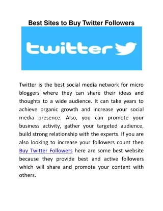 Best Sites to Buy Twitter Follower