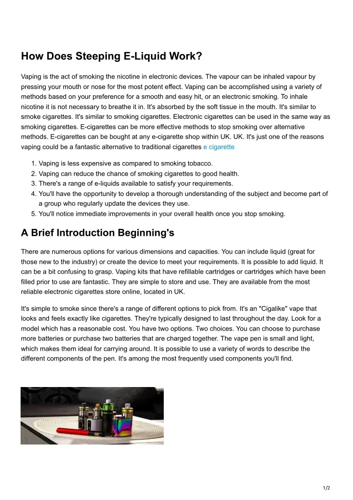 how does steeping e liquid work