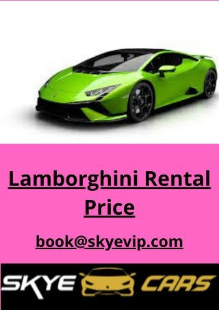 Lamborghini Rental Price