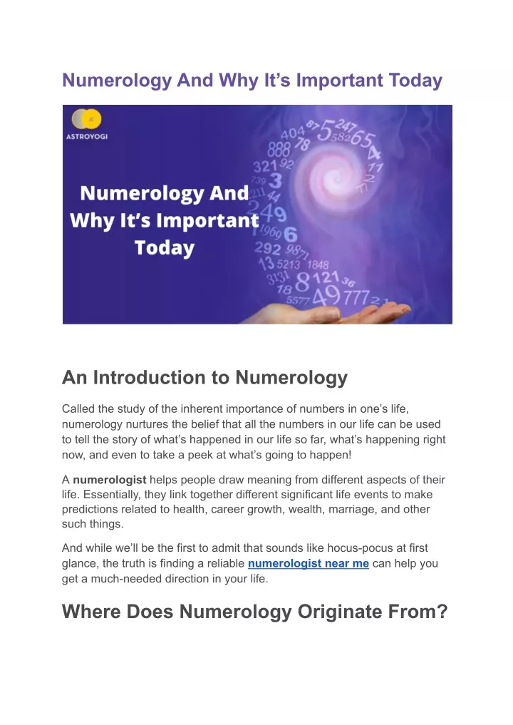 numerology and why it s important today