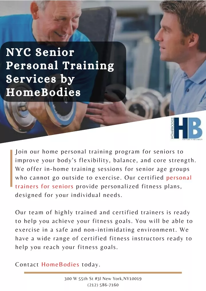 nyc senior personal training services