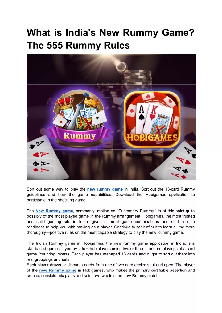 what is india s new rummy game the 555 rummy rules