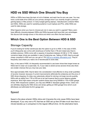 hdd vs ssd which one should you buy