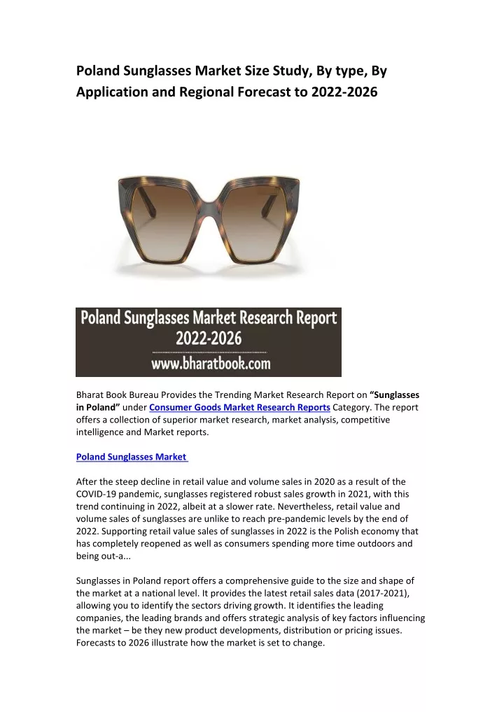 poland sunglasses market size study by type