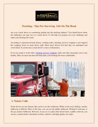 trucking tips for surviving life on the road