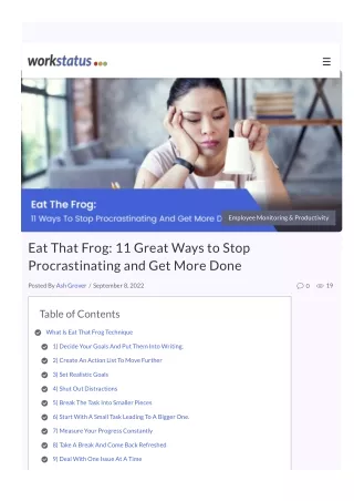 Eat That Frog: 11 Great Ways to Stop Procrastinating and Get More Done