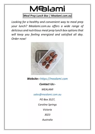 meal prep lunch box mealami com au