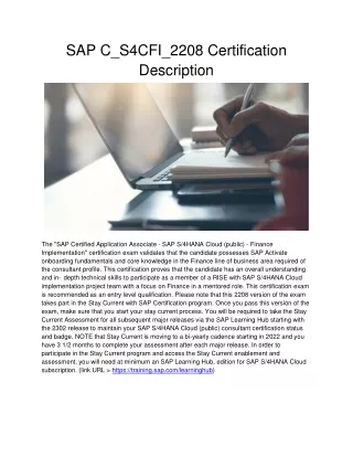 sap c s4cfi 2208 certification description