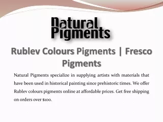 rublev colours pigments fresco pigments