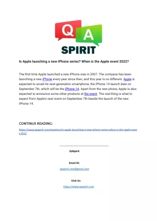 is apple launching a new iphone series when