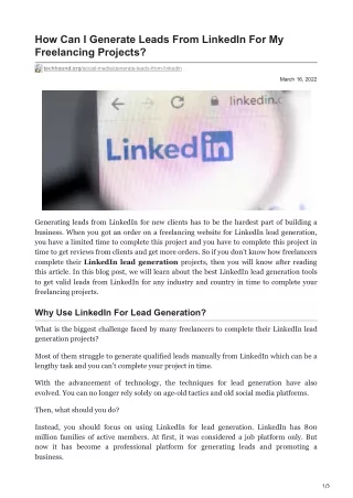 how can i generate leads from linkedin