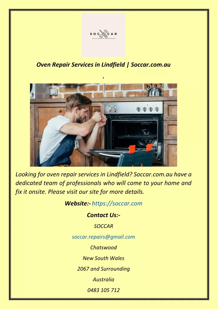 oven repair services in lindfield soccar com au